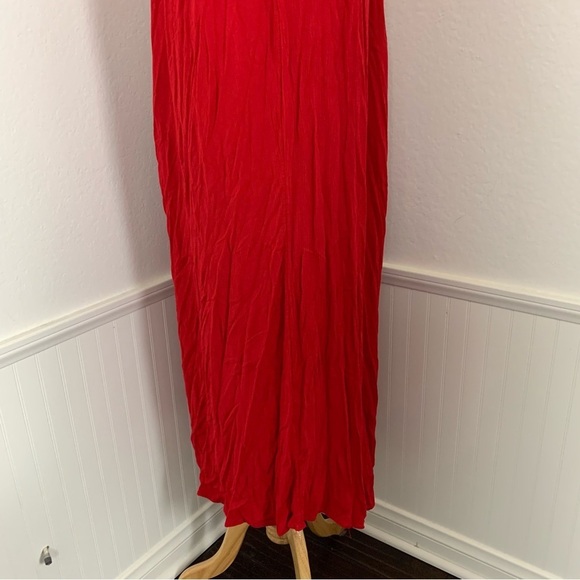 Treasure And Bond Red Coastal Travel Maxi Dress Rayon Beach Cruise Pockets 1X - Picture 16 of 17